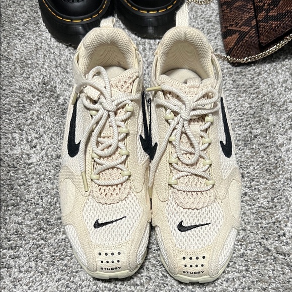 Stussy NIKE Cream and Black Sneakers